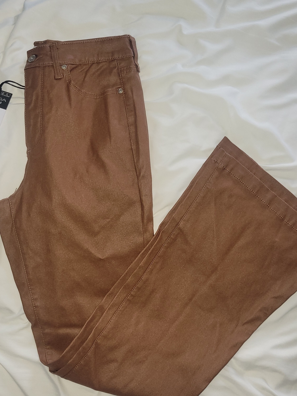Sofia Jeans High Rise Flare Coated Jean
